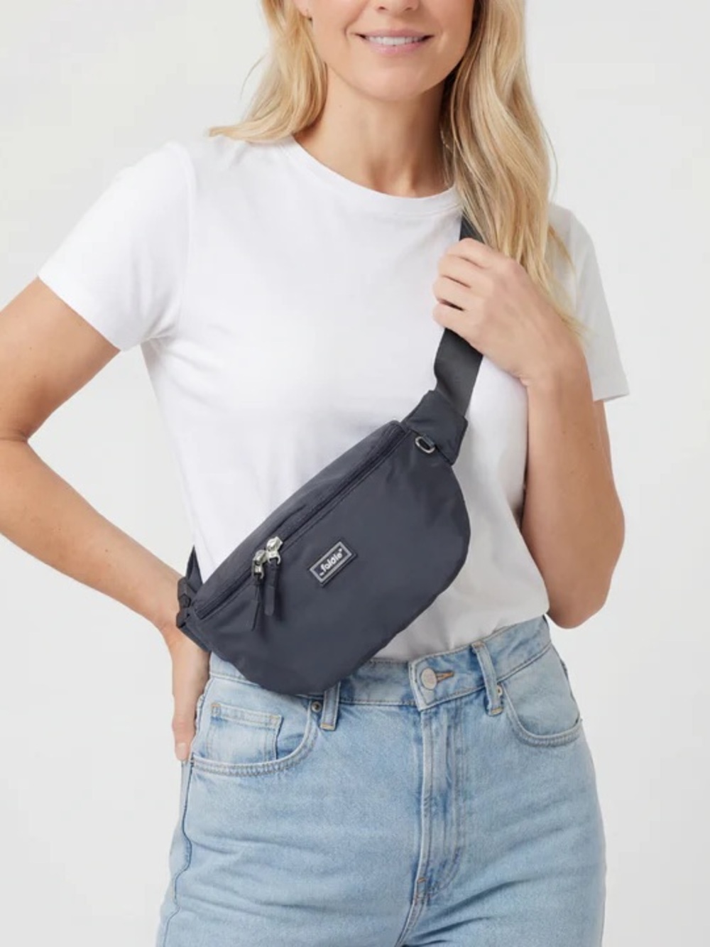 NEW! FOLDIE Crossbody /Bum Bag, Grey, New With Tag, RARE COLOR, Sold out online!
